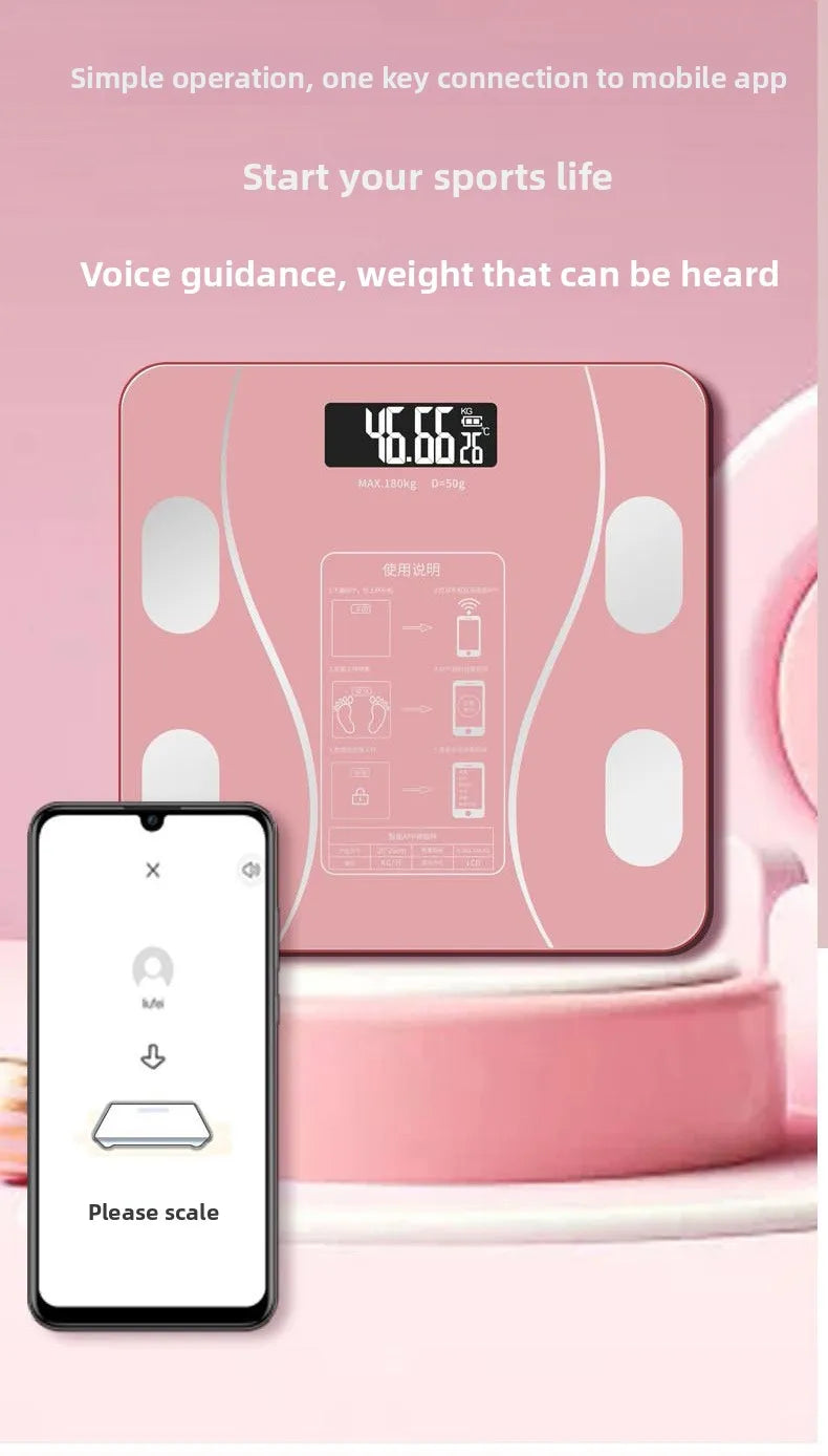 Digital Scale Professional Electronic Weight Loss Bluetooth Smarts Body Fat Analyzer with High Precision Mobile App