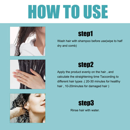 Keratin Hair Straightening Cream Hair Repair Conditioner Reduce Frizzy and Dry Hair Care Set Hair Salon Protein Correction Cream