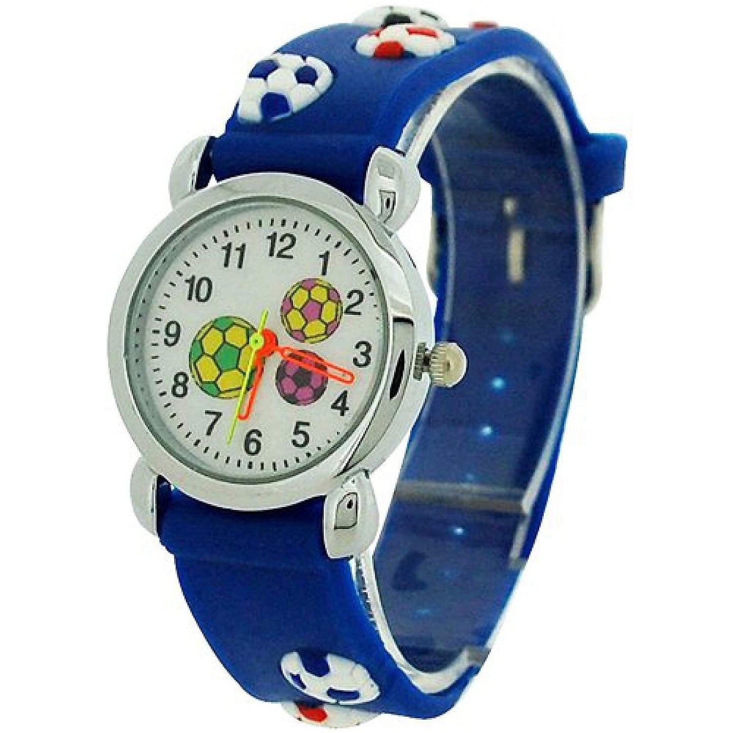 Relda Children's Analogue 3D Soccer Football Blue Silicone Strap Boy's Watch REL45