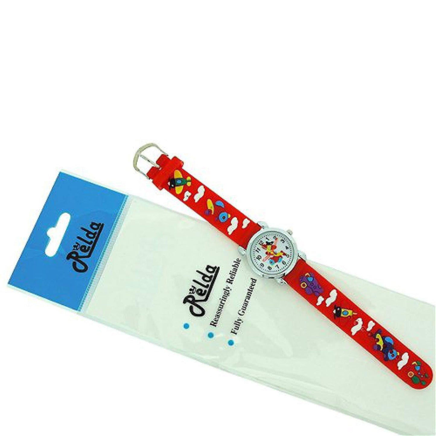 Relda Children's Analogue 3D Flying Aeroplane Red Silicone Strap Boy's Watch REL44