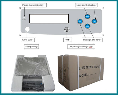 10kg 20kg 30kg 0.1g Under Weighing Hook Weight Platform Electronic Balance Weigher Digital Scale