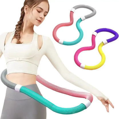 Upgrade Waist Trimmer Hoop for Weight Loss Soft Spring Fitness Hoop Detachable Foldable Portable Abdominal Exercise Circle for W