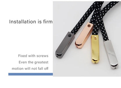 DIY Metal Aglets 4Pcs/Set Sneaker Shoestring Caps Tips for Laces Replacement Mirror Gold Silver Luxury Tape Ends Terminals