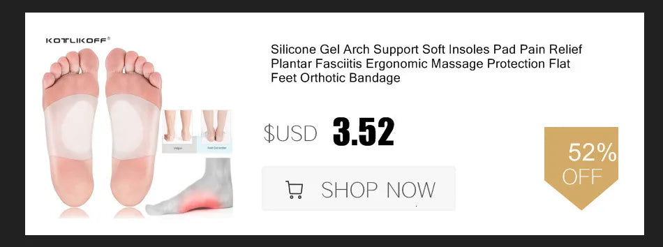 Silicon Gel Insoles Foot Care For Plantar Fasciitis Heel Spur Running Sport Insoles Shock Absorption Pads Arch Orthopedic Insole