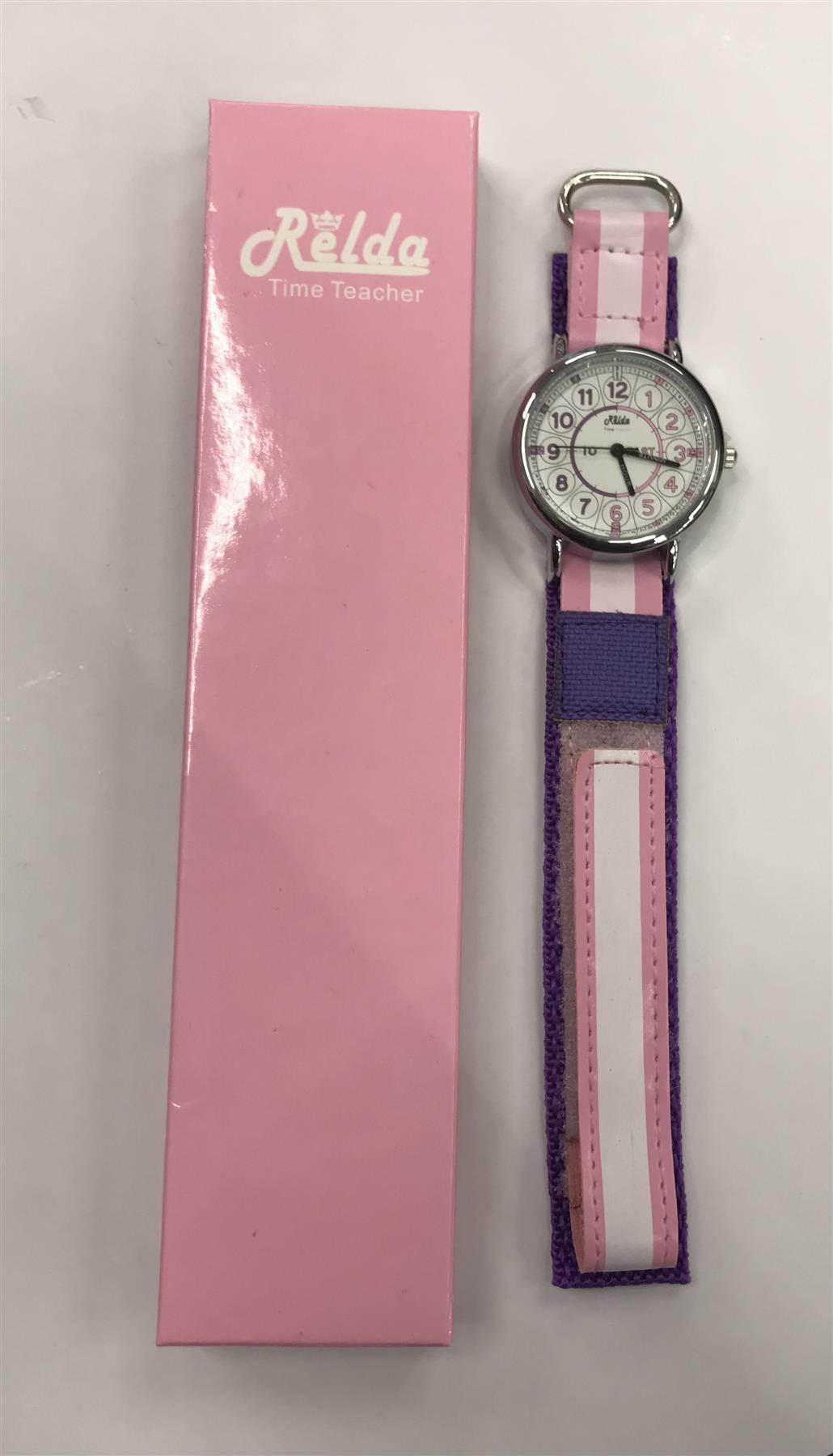 Relda Time Teacher Children's Analogue Velcro Strap Girl's Watch REL81 NEEDS BATTERY