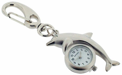 Imperial Key Chain Clock Dolphin Silver IMP708- CLEARANCE NEEDS RE-BATTERY