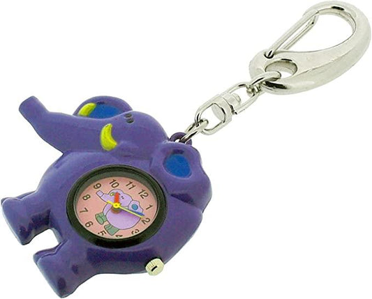 Imperial Key Chain Clock Purple Elephant IMP725- CLEARANCE NEEDS RE-BATTERY