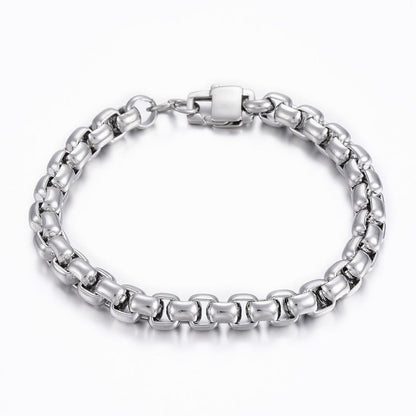 Mens Silver Box Chain Bracelet