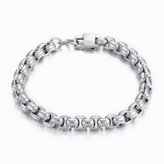 Mens Silver Box Chain Bracelet