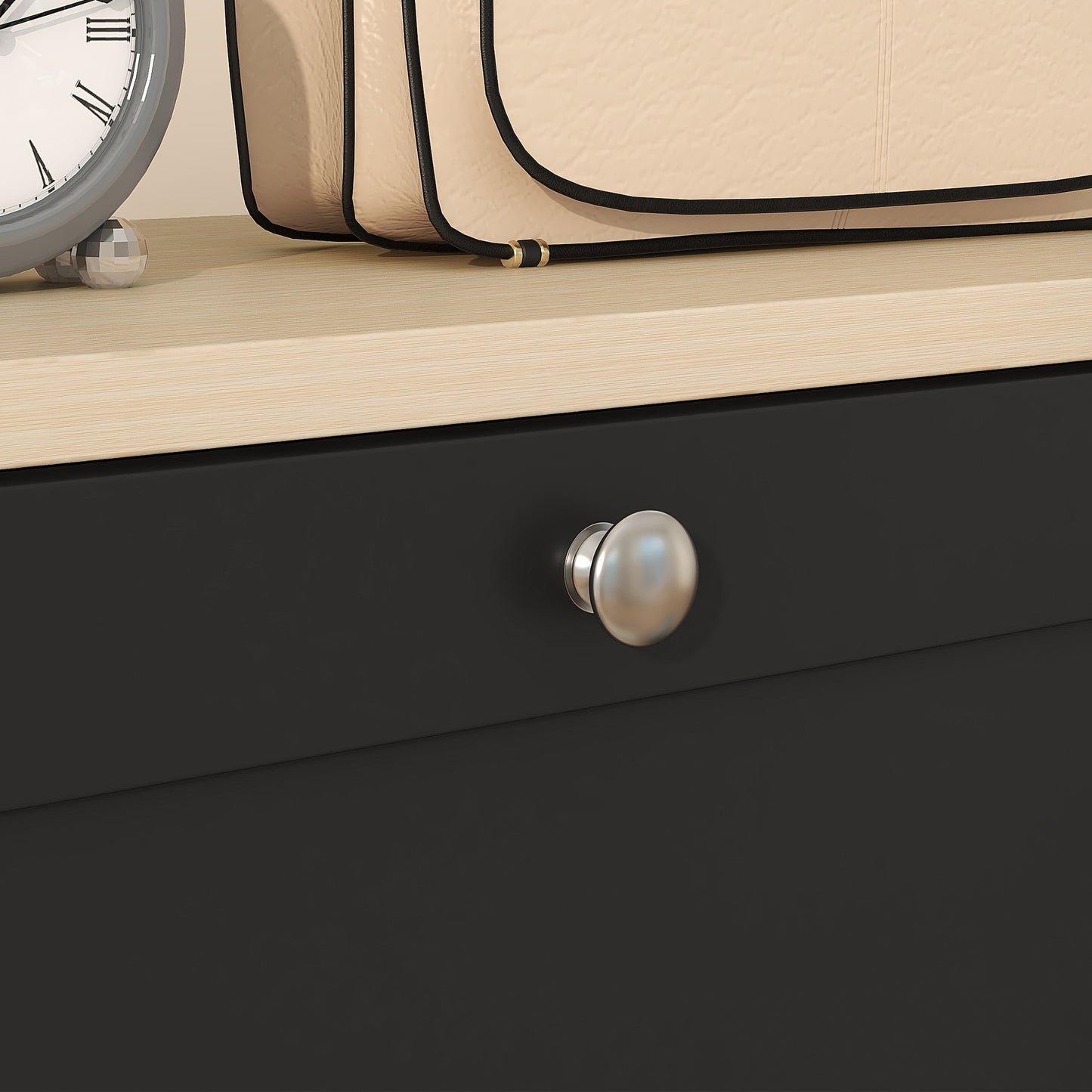 HOMCOM Narrow Shoe Cabinet with 3 Flip Drawers for 18 Pairs of Shoes Black