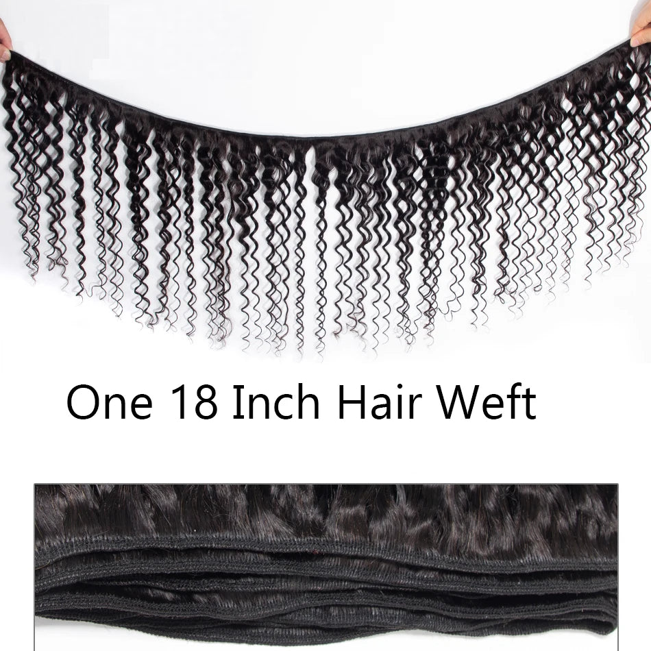 Deep Wave 4 Bundles Deal 12A Brazilian Virgin Human Hair 100% Unprocessed Water Wave Curly Human Hair Extensions Loose Deep Wave