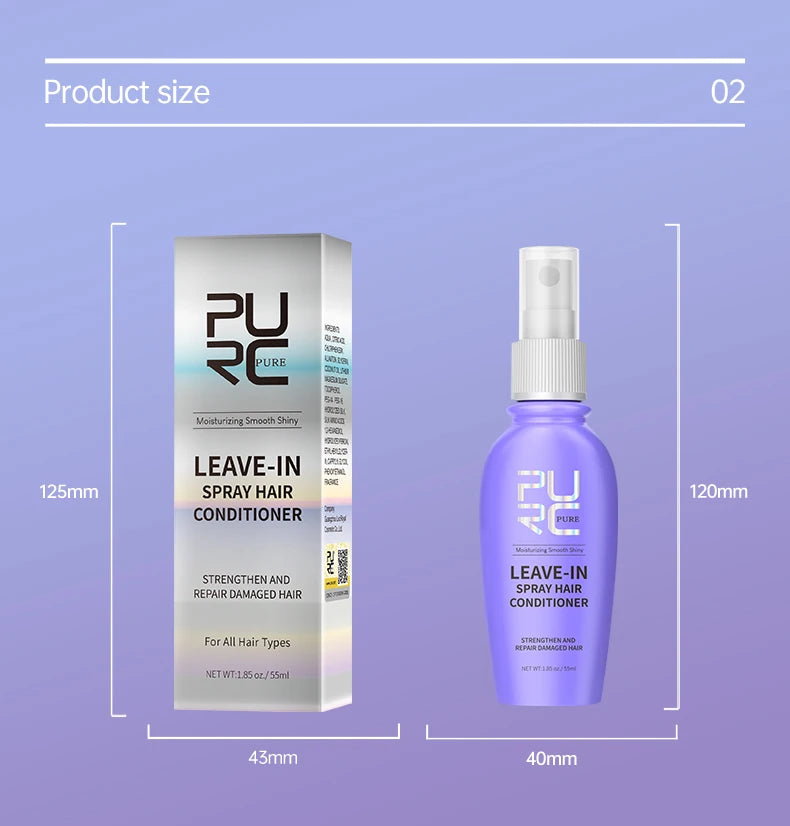 Leave-in Conditioner Coconut Oil Smoothing Spray Anti Frizz Moisturizing Hair Mask Dry Damage Treatment Cream  Hair Care PURC