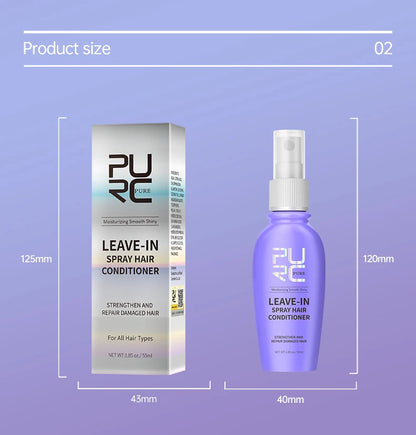 Leave-in Conditioner Coconut Oil Smoothing Spray Anti Frizz Moisturizing Hair Mask Dry Damage Treatment Cream  Hair Care PURC