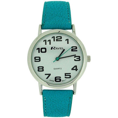 Ravel Unisex Classic Big Dial Blue Leather Strap Watch R0105.13.16A