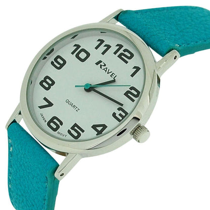 Ravel Unisex Classic Big Dial Blue Leather Strap Watch R0105.13.16A