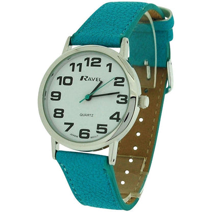 Ravel Unisex Classic Big Dial Blue Leather Strap Watch R0105.13.16A