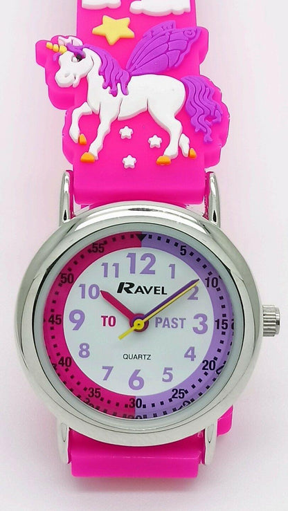 Ravel Children Girls 3D Cartoon Time Teacher Watch Unicorn R1513.79