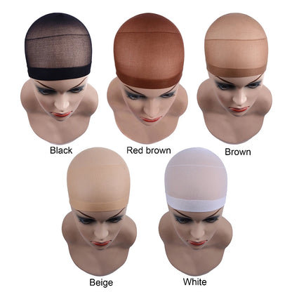 2 pcs/ Pack Wig Caps Hair NetS Weave  Hairnets Wig Nets Stretch Mesh Caps Stocking Caps  for Making Wigs Free Size