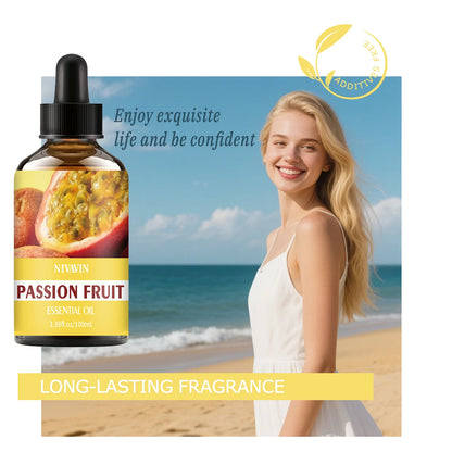 30ml/60ml/100ml passion fruit essential oil is suitable for facial hydration, moisturizing, hair care, skin care, perfume making