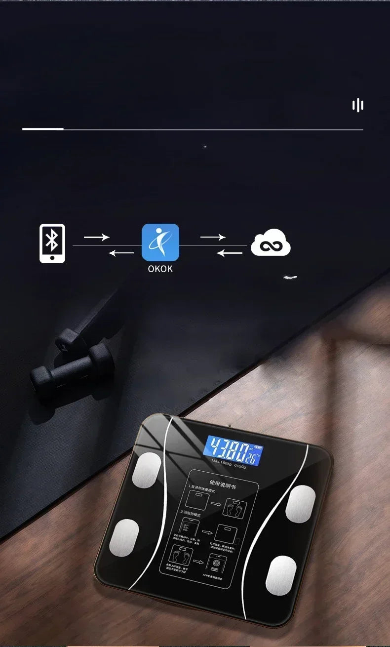 Weight scale electronic weighing smart body fat scale household precision charging small durable weight loss weighing scale