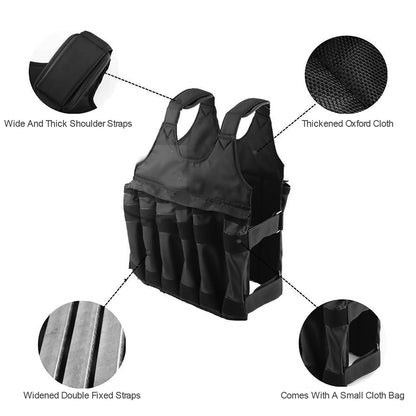 Exercise Training Fitness 50KG Maximum Loading Adjustable Workout Empty Weight Vest Empty Weight Vest Fitness Empty Weight Vest
