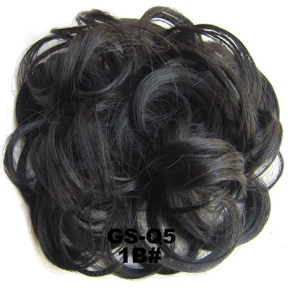Jeedou Messy Bun Chignon Donut Hair Pad Elastic Hair Rope Rubber Band Synthetic Hairpiece Hair Accessories for Women