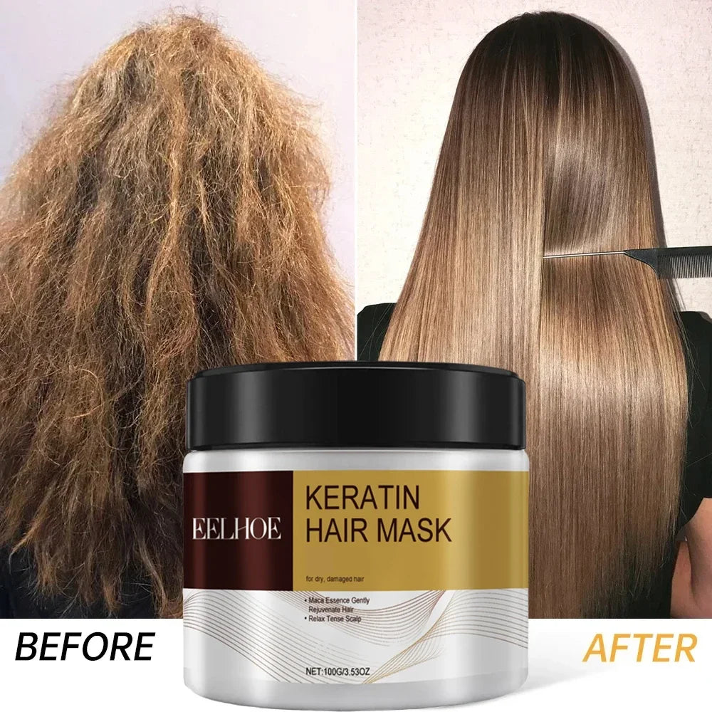 Collagen hair mask  Repair Damage Frizzy Straighten Soft Smooth Moisturize Hair Treatment Hair Restore Cream Hair Care