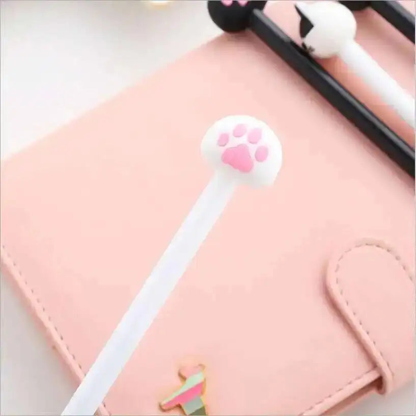 1 Pcs Lytwtw's Cartoon Cat Claw Paw Kawaii Cute School Supply Office Stationery Gel Pen Handles Creative sweet black cat lovely
