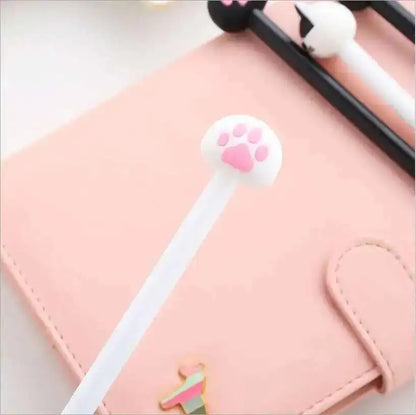 1 Pcs Lytwtw's Cartoon Cat Claw Paw Kawaii Cute School Supply Office Stationery Gel Pen Handles Creative sweet black cat lovely