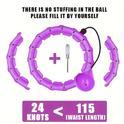 Weighted Fitness Hoop for Adults & Kids Detachable Knots Abdomen Weight Loss 2 in 1 Abdomen Fitness Weight Loss Massage