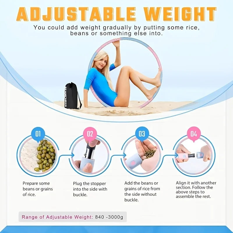 Fitness Yoga Loop Weight Loss Circle Weighted Hoop Waist Exercise Slimming Sport Hoop Massage Bodybuilding Gym Shape Thin Waist