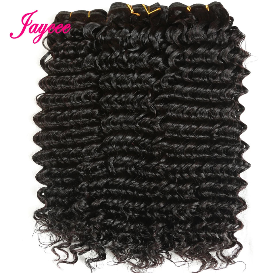 Deep Wave 4 Bundles Deal 12A Brazilian Virgin Human Hair 100% Unprocessed Water Wave Curly Human Hair Extensions Loose Deep Wave