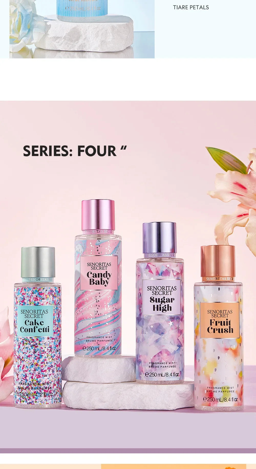 Body Spray Women's  Fragrance Floral and Fruit Tone Lasting Fragrance Thailand's 250ml