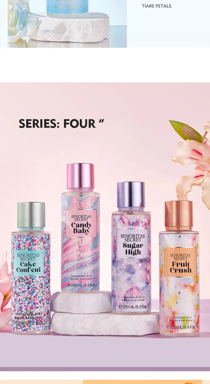 Body Spray Women's  Fragrance Floral and Fruit Tone Lasting Fragrance Thailand's 250ml
