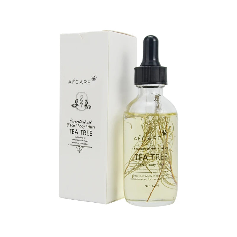 AFCARE Natural Plant Dried Flower Essential Oil 60ml Body Massage Care Essential Oil Diffuser Tea Tree Rosemary Lavender Lily