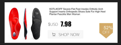 KOTLIKOFF High Quality Leather Orthotics Insole For Flat Foot Arch Support 25mm Orthopedic Silicone Insoles For Men And Women