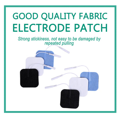 10Pcs 2mm Plug Non-woven Fabric Reusable Self Adhesive Electrode Pads Conductive Gel Pad Body Digital  Massager