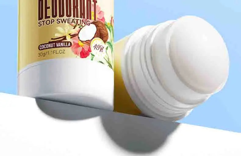 SADOER Women Anti Sweat Deodorant Roller Sweaty Body Armpits Underarm Neck Reduces Odor Refreshing Stop Sweating Cream