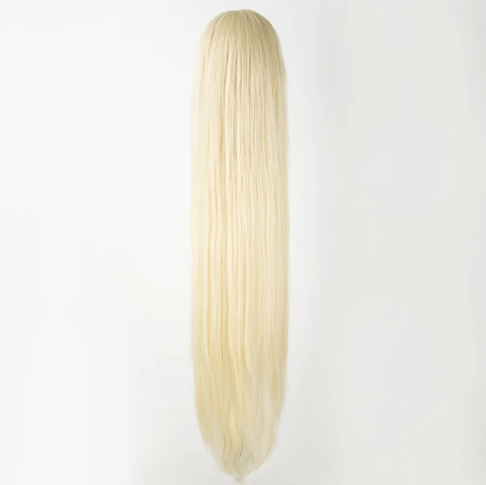 Fei-Show Black Wig 100CM/40 Inches Synthetic Heat Resistant Fiber Long Halloween Carnival Costume Cos-play Straight Hair