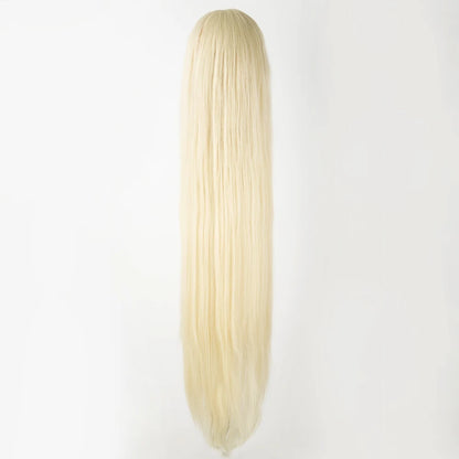 Fei-Show Black Wig 100CM/40 Inches Synthetic Heat Resistant Fiber Long Halloween Carnival Costume Cos-play Straight Hair