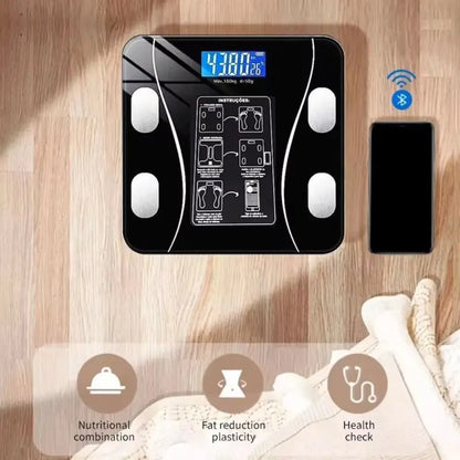 LED Display Smart Body Fat Scale Wireless Digital Measurement Bluetooth Body Fat Scale Digital Square Weight Loss Scale