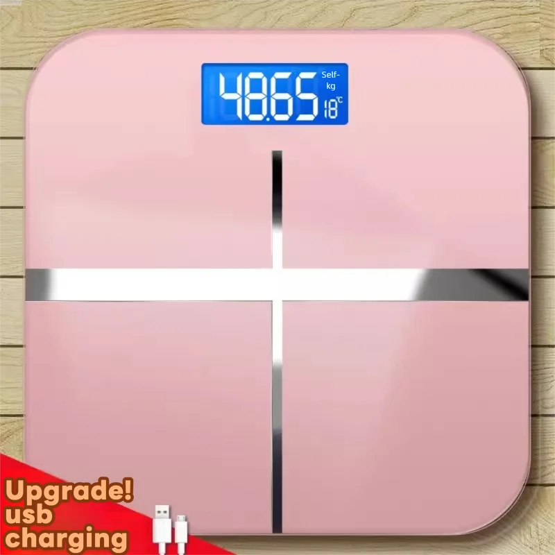 Weight Loss Weighing Device LED Display Smart Body Weight Scale USB Charging Precision Electronic Scale for Home Office Adult