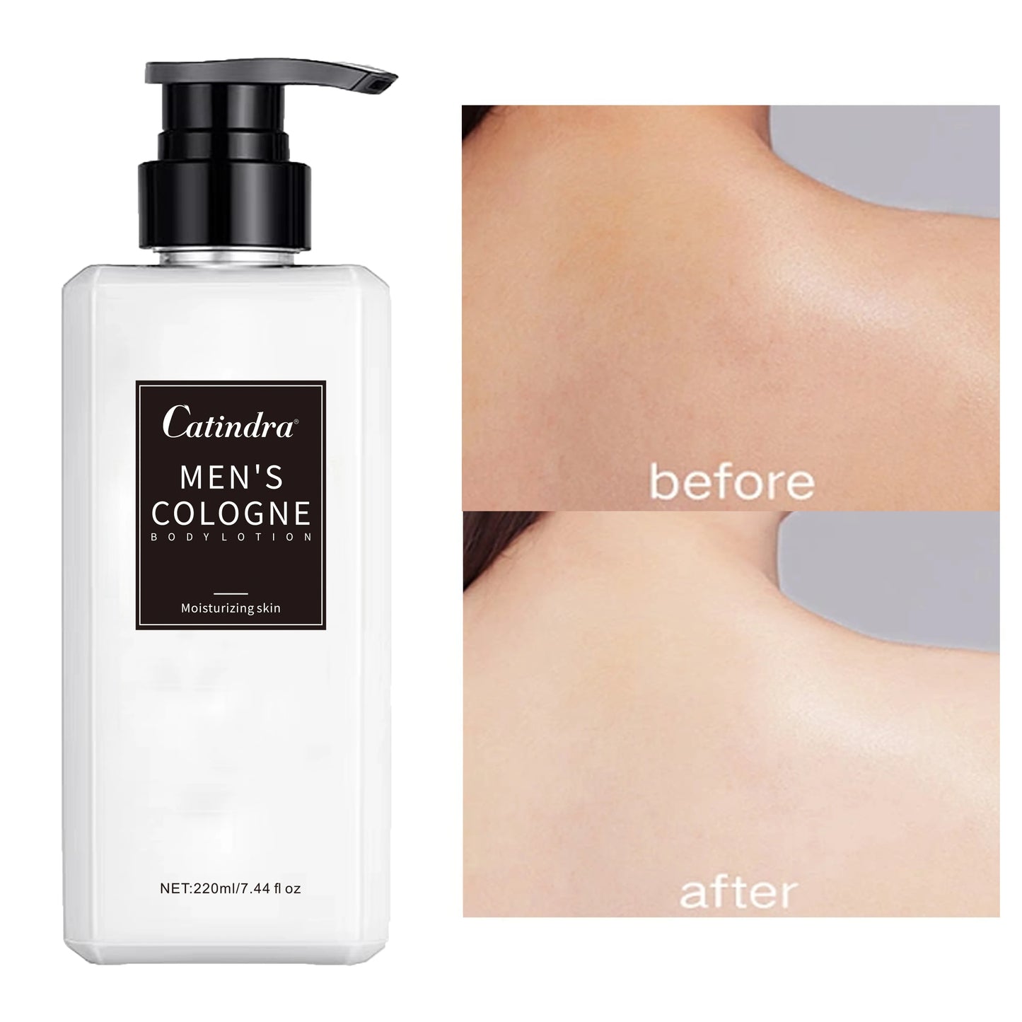 Catindra Men‘s Cologne Body Lotion Moisturizes Skin Smooth Prevent Dryness Roughness Body Lotion Comes with Perfume Flavor