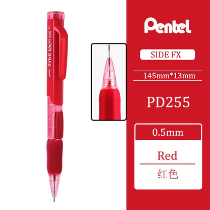 Japan Pentel PD255 Mechanical Pencils 0.5mm Side Extrusion Lead Eraser Head Retractable Classic Cute School Supplies Stationery