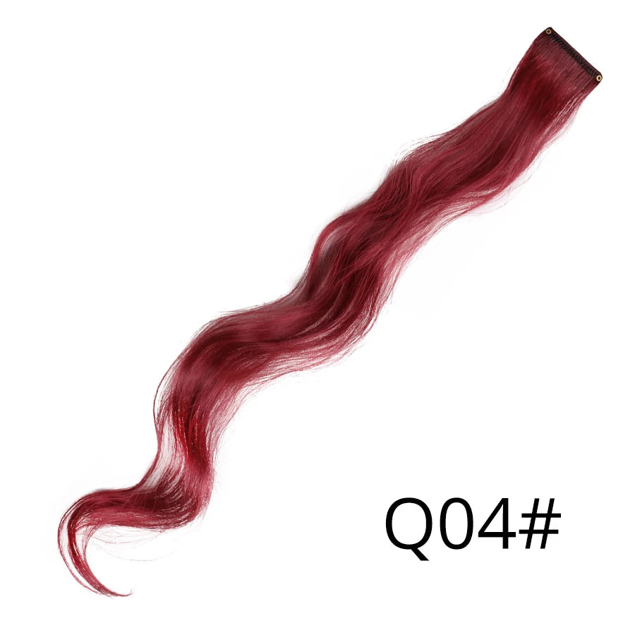 Leeons Synthetic Hair Extensions With Clips Heat Resistant Straight Hair Extensions Color Colored Black Hair Clip Womens 12G/Pcs