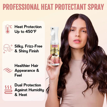 300ml Coconut Leave In Conditioner Spray for Curly Hair Smoothing Anti-Frizzle Soften Hair Protection Spray for Heat Damaged