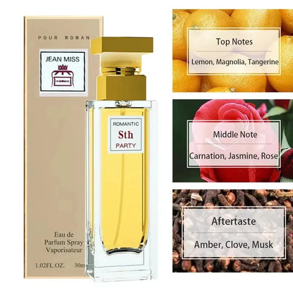 30ml Women's Perfume Fragrance Notes Lasting Fragrance Body Spray Natural Taste Parfum Cologne Dating Lemon Rose Musk Original