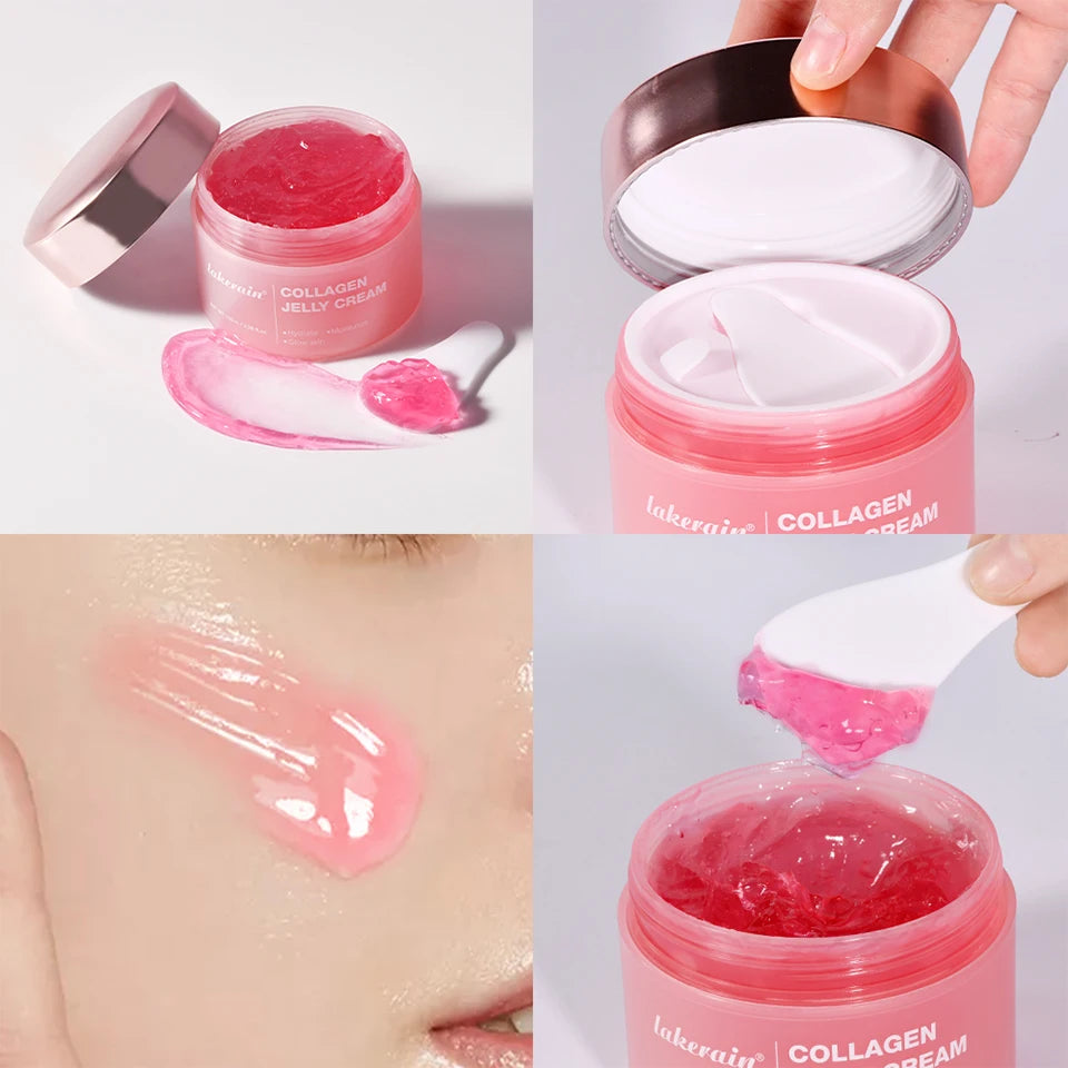 Collagen Jelly Cream Improving Skin Elasticity Tightening Soothing Moisturizing Anti-Aging Firmness Hydration Skincare Face Gel