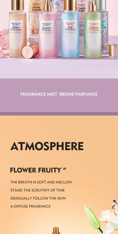 Body Spray Women's  Fragrance Floral and Fruit Tone Lasting Fragrance Thailand's 250ml