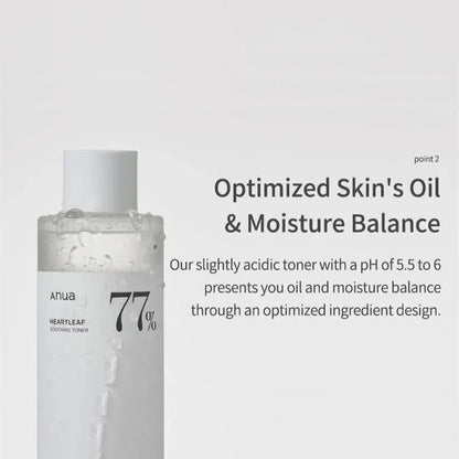 Anua HeartLeaf 77 Toner, Pore Cleansing Oil, Deep Cleansing Foaming Cleanser, Moisturizing and Improving Skin, Korean Skincare